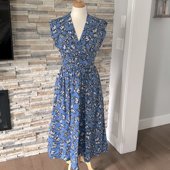 NWT Kate Spade Poplin Bow Butterfly Print Dress size 6 - Picture 6 of 15